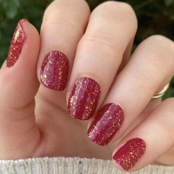 *Retired* Color Street: All Fired Up Red Orange Gold Glitter Fall Christmas - Picture 8 of 16